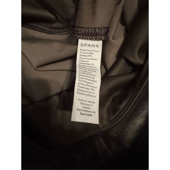 NWOT SPANX Velvet Leggings Women High Waist Ankle Dark Palm Green Stretch- Large - Picture 10 of 12